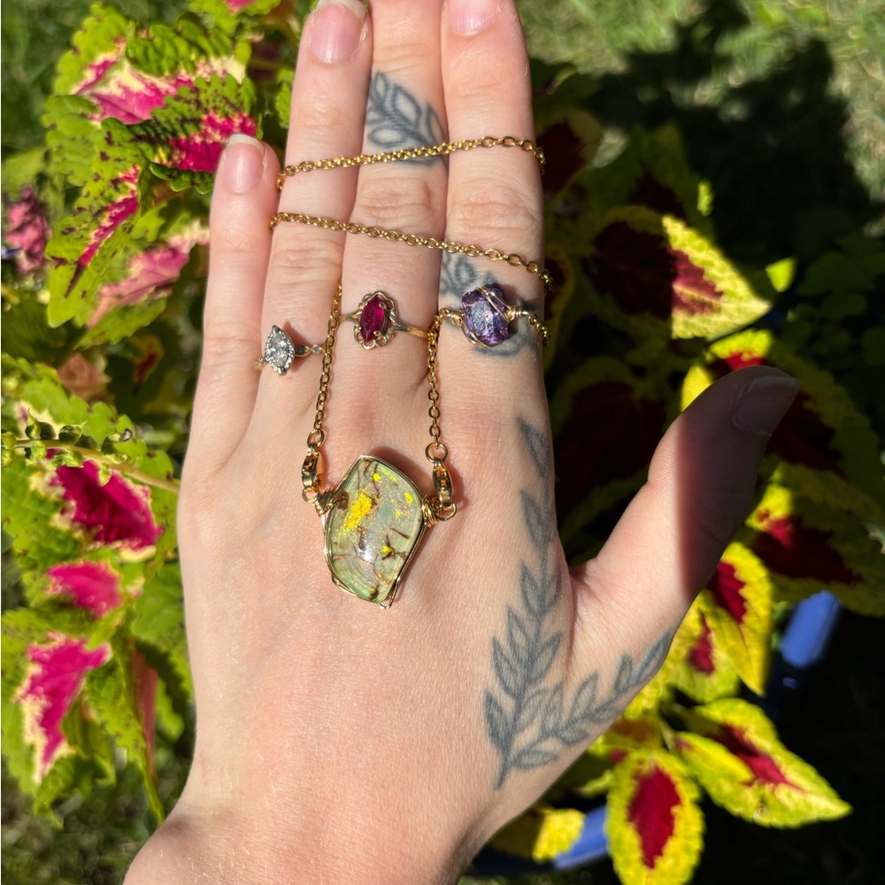 Fire Opal Interchangeable Necklace - image 2